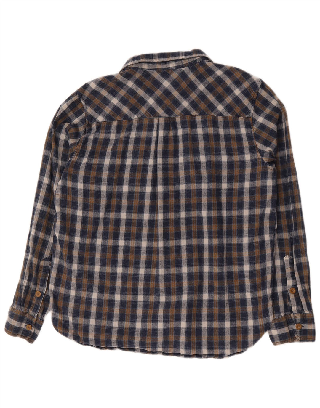 Mountain Warehouse Herren-Flanellhemd XL aus blau karierter Baumwolle