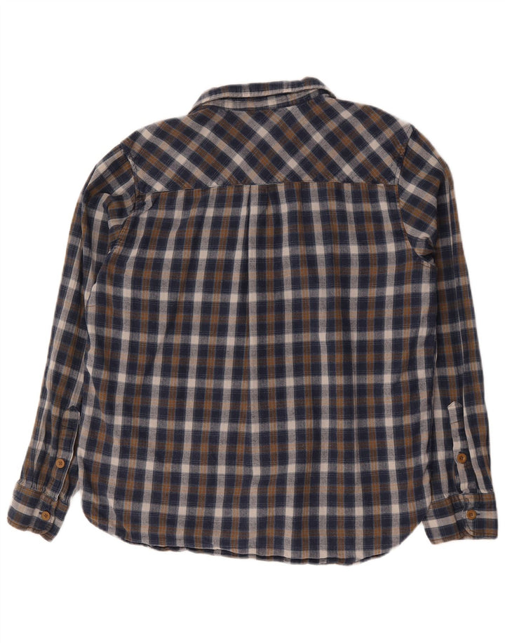 Mountain Warehouse Herren-Flanellhemd XL aus blau karierter Baumwolle