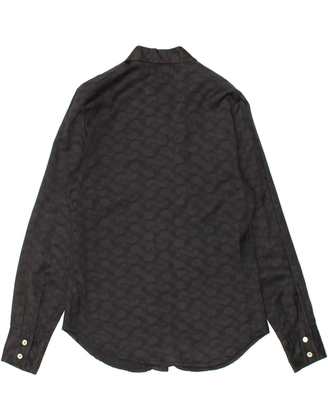 VINTAGE Womens Shirt UK 12 Medium Black Spotted Cotton Vintage Vintage and Second-Hand Vintage from Messina Hembry 