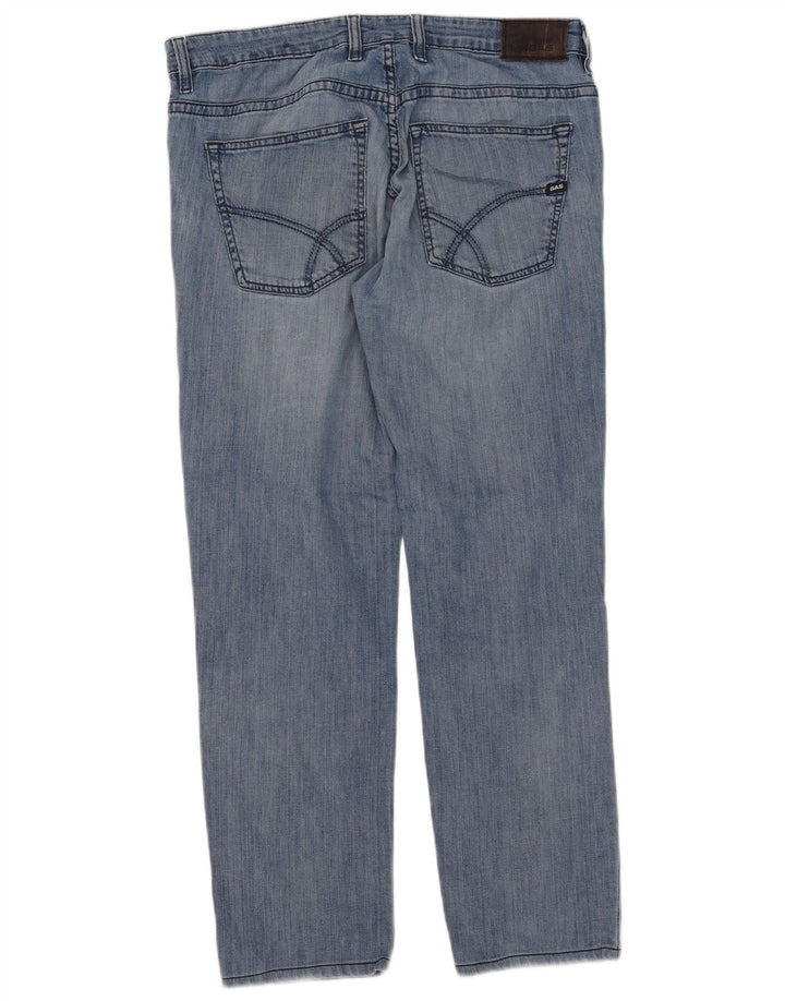 Gas Herren Straight Jeans W36 L29 Blaue Baumwolle
