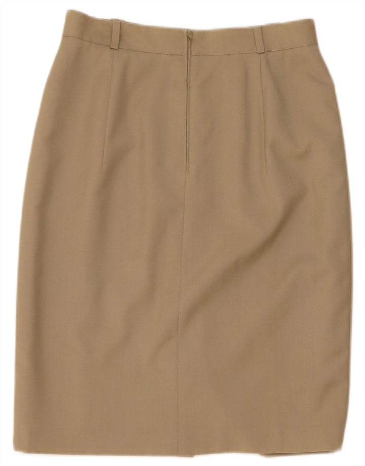 Bianca Damen Gerader Rock EU 40 Mittel W28 Beige Schurwolle