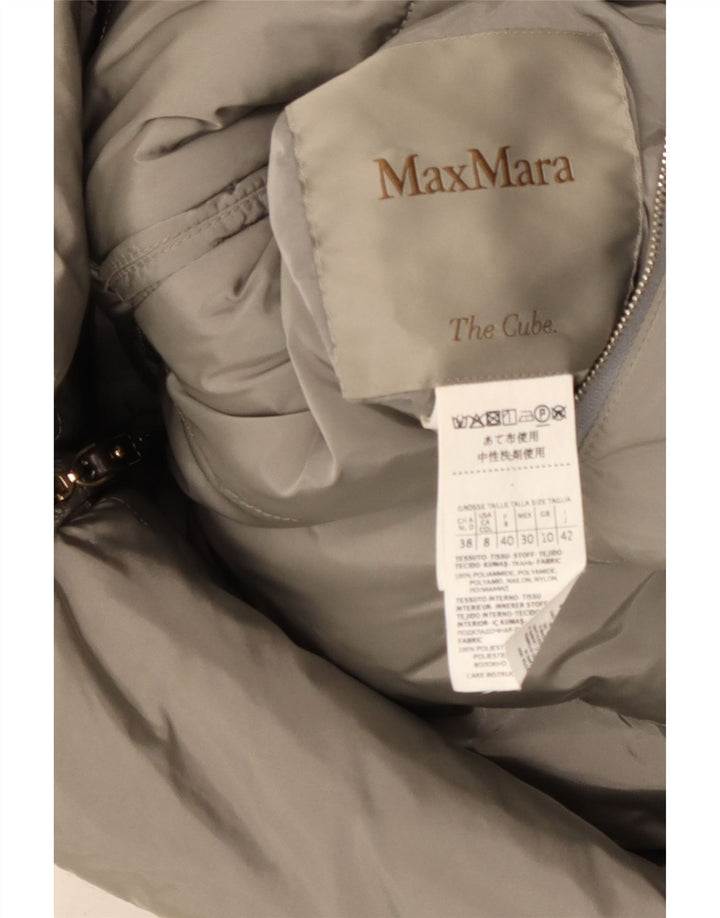 Max Mara Damen-Umkehrmantel mit Kapuze, wattiert, Gr. 10, Beige, Polyamid