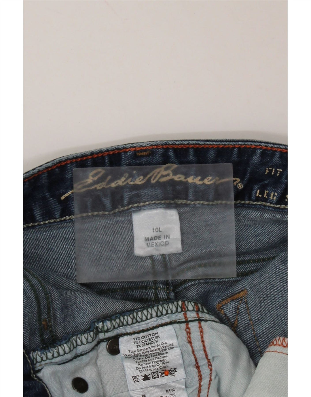 EDDIE BAUER Damen Curvy Bootcut Jeans US 10 Large W32 L35 Blaue Baumwolle