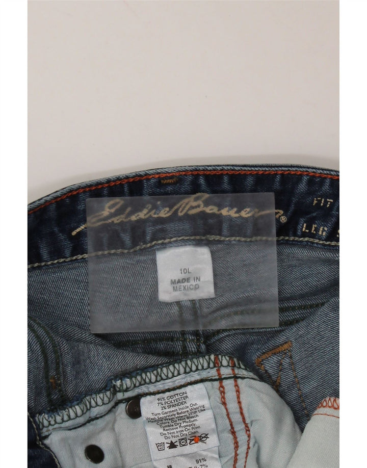 EDDIE BAUER Damen Curvy Bootcut Jeans US 10 Large W32 L35 Blaue Baumwolle