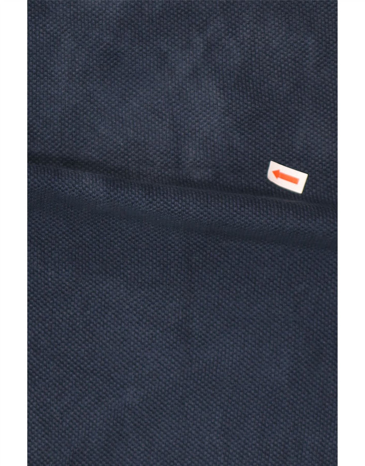 Zara Herren-Pullover mit Polokragen, kurzärmelig, Mittelblau