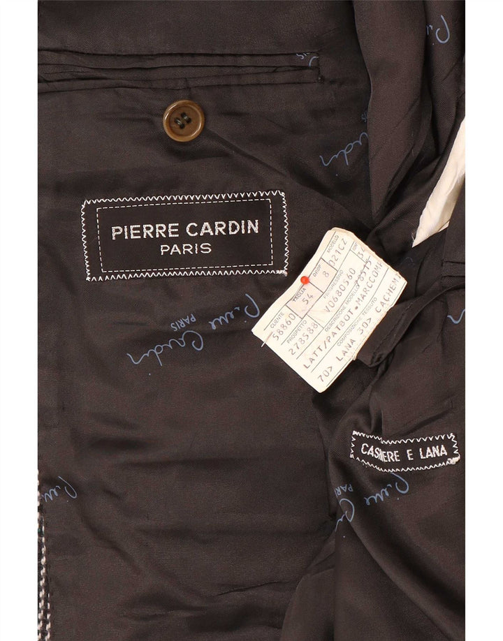 Pierre Cardin Herren-Blazer mit 2 Knöpfen, IT 54 2XL, grau karierte Wolle, klassisch