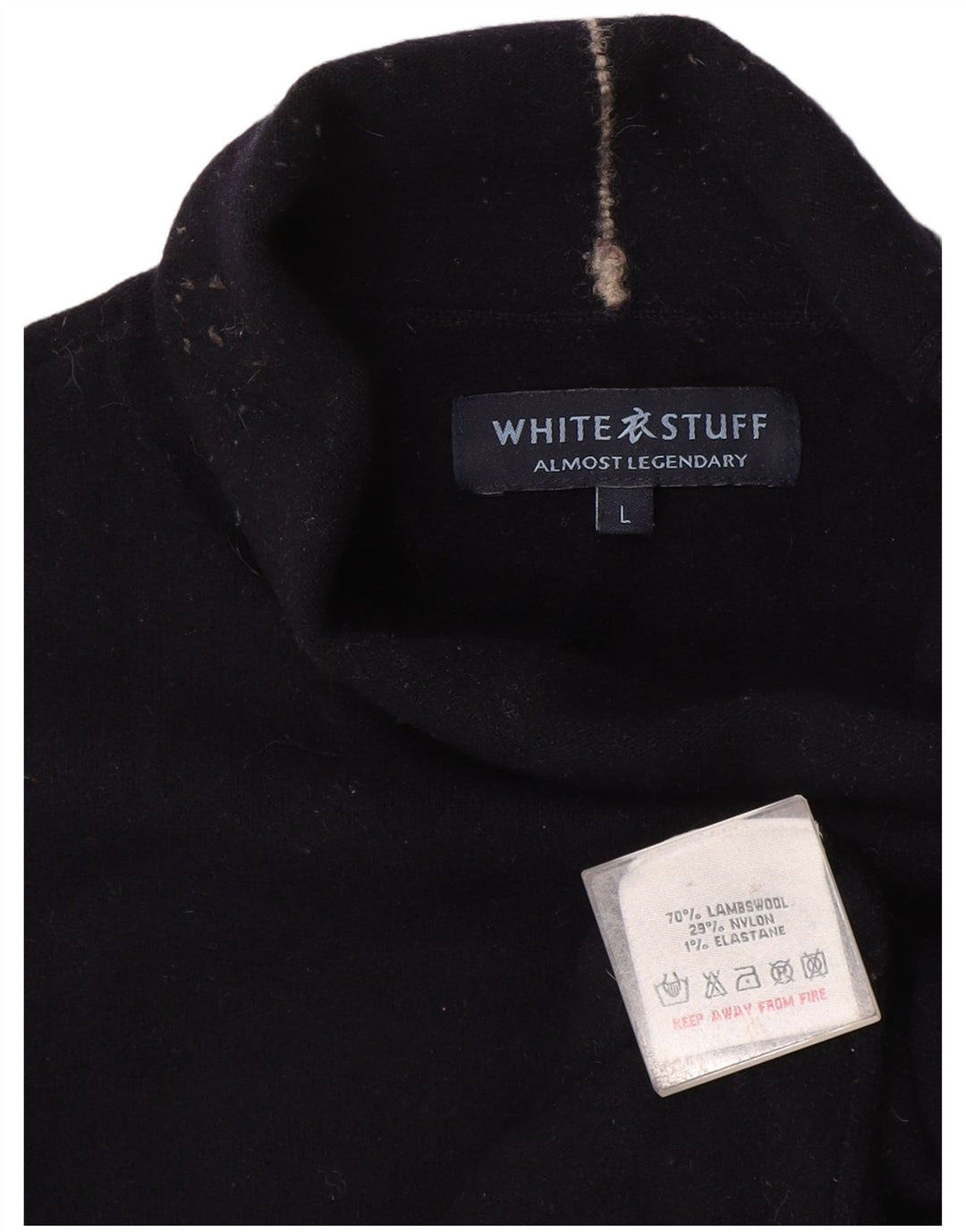 White Stuff Rollkragenpullover für Damen, UK 16, Größe L, marineblaue Wolle