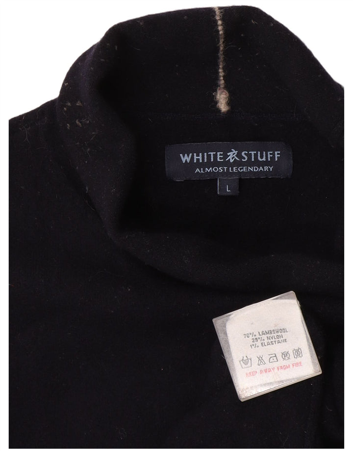 White Stuff Rollkragenpullover für Damen, UK 16, Größe L, marineblaue Wolle