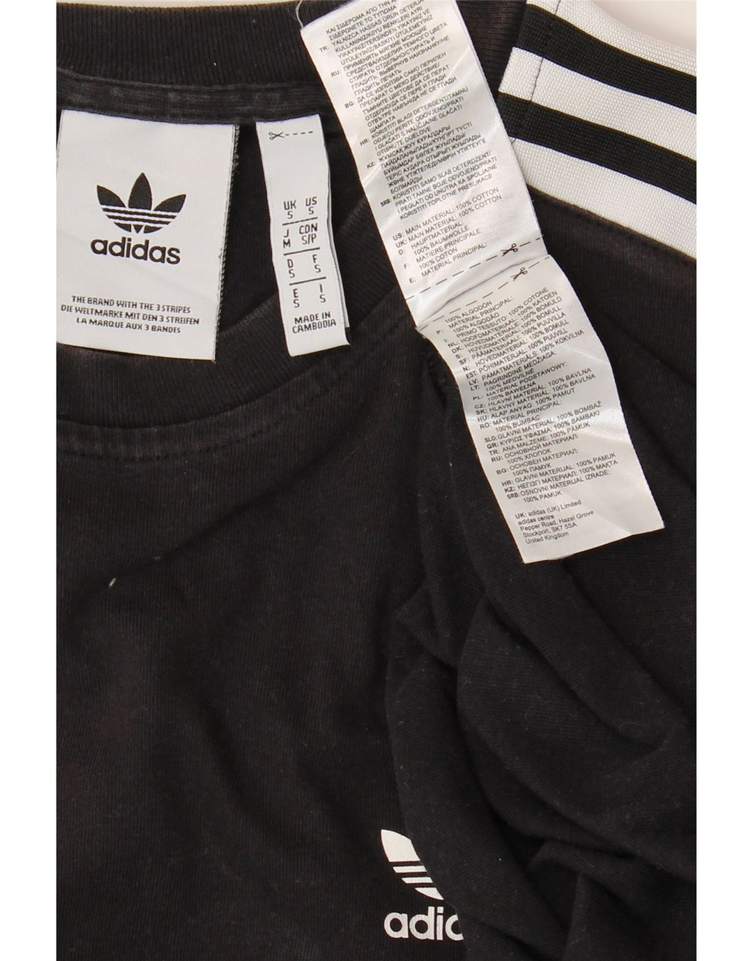 ADIDAS Herren T-Shirt Top Small Schwarz Baumwolle