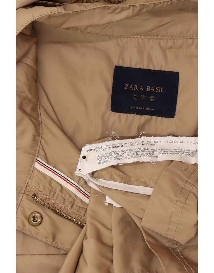 Zara Damen-Utility-Jacke mit Kapuze, UK 18, XL, Beige, Polyester