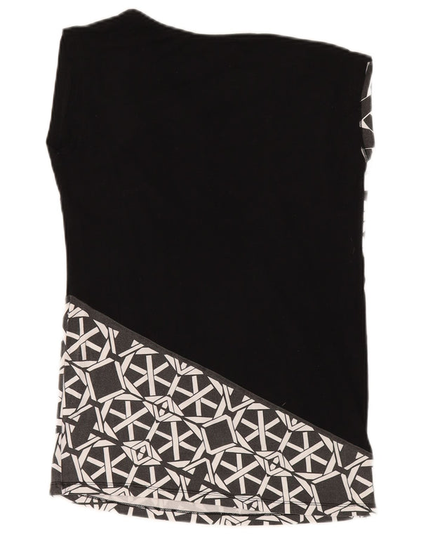 Desigual Womens Sleeveless Blouse Top UK 12 Medium Black Geometric