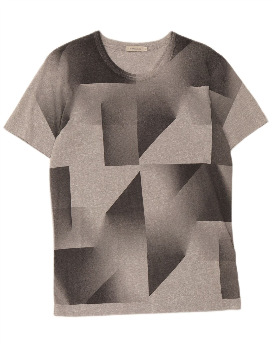 Calvin Klein Jeans Damen Grafik-T-Shirt-Oberteil Mittelgrau Geometrisch