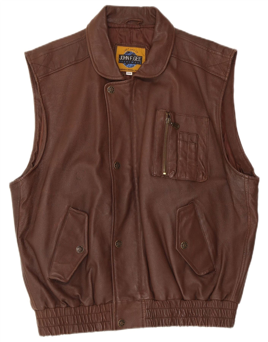 John F. Gee Herren Lederweste UK 38 Mittelbraun