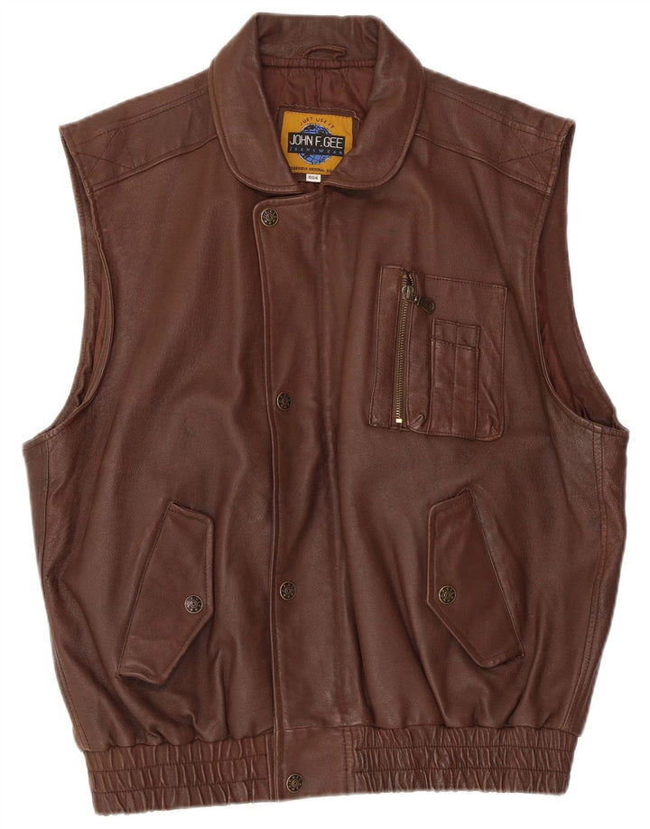 John F. Gee Herren Lederweste UK 38 Mittelbraun