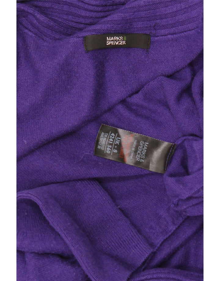 Marks & Spencer Damen Longline Open Cardigan Pullover UK 8 Small Lila