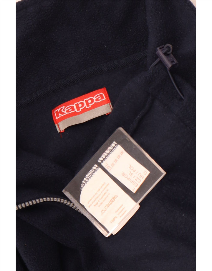 Kappa Herren-Fleecepullover mit Reißverschluss am Hals, mittleres marineblaues Polyester