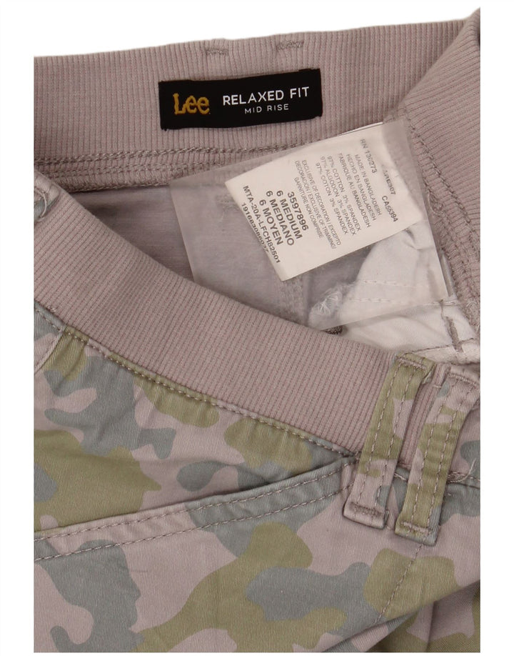 Lee Damen-Cargoshorts mit mittlerer Leibhöhe, US 6, Mittel, W30, Lila, Camouflage-Baumwolle