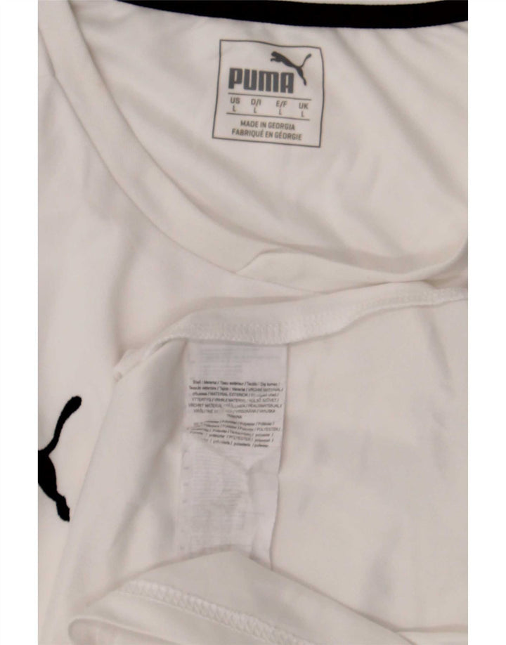 Puma Herren T-Shirt Top Large Weiß Colourblock Polyester