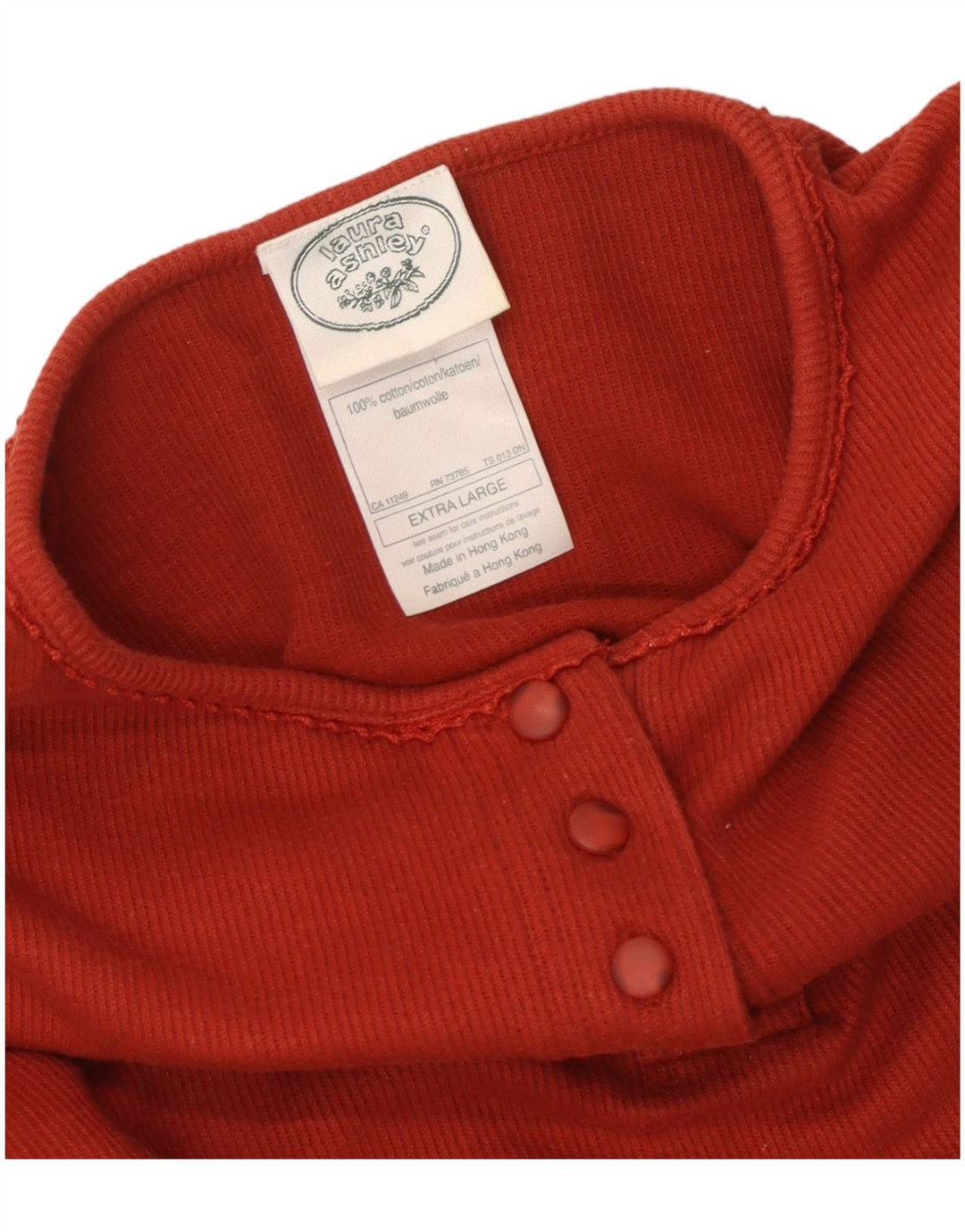 LAURA ASHLEY Damen Übergroßes Top Langarm UK 18 XL Rote Baumwolle