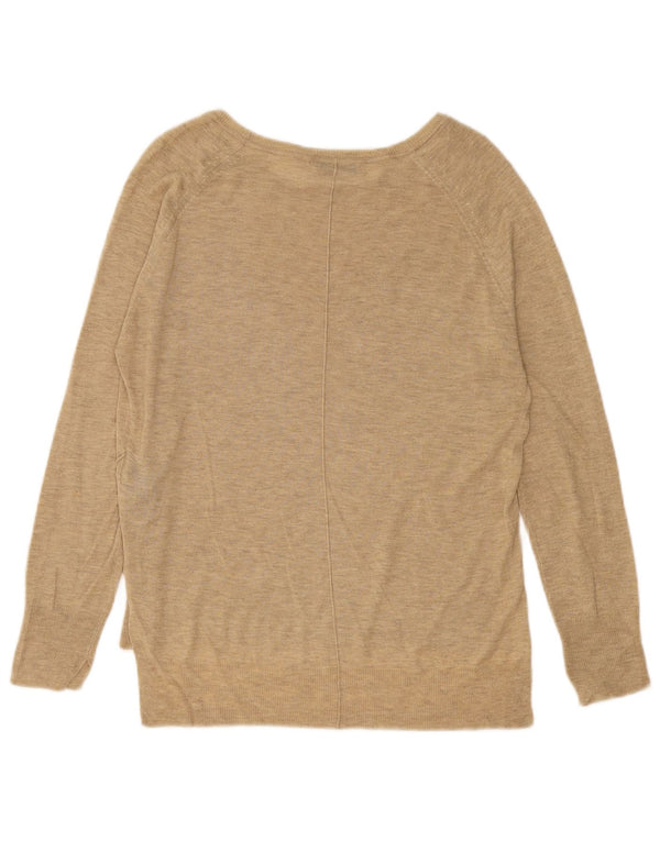 Zara Damen-Pullover mit U-Boot-Ausschnitt, UK 14, mittelbeige Viskose