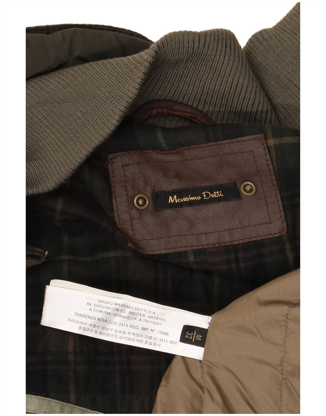 MASSIMO DUTTI Womens Military Jacket UK 14 Medium Khaki Polyester