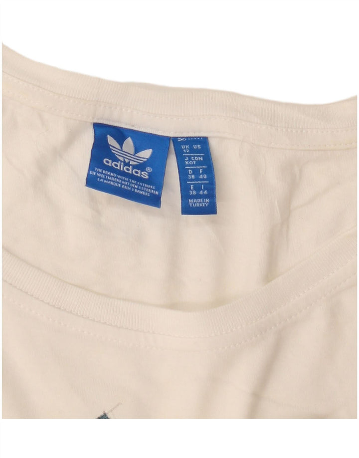 Adidas Damen Graphic T-Shirt Top UK 12 Medium Weiß