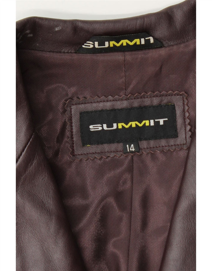 Summit Damen-Blazerjacke aus Leder mit 3 Knöpfen, UK 14, mittleres burgunderrotes Leder