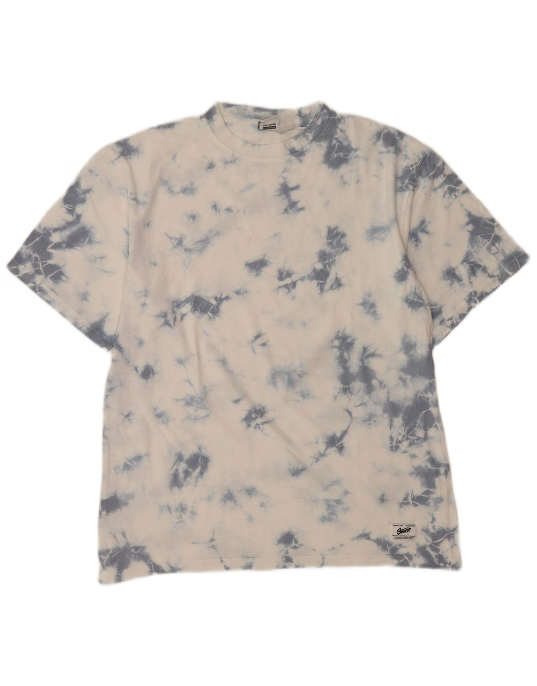 Pull & Bear Herren T-Shirt Top XS Weiße Batik-Baumwolle