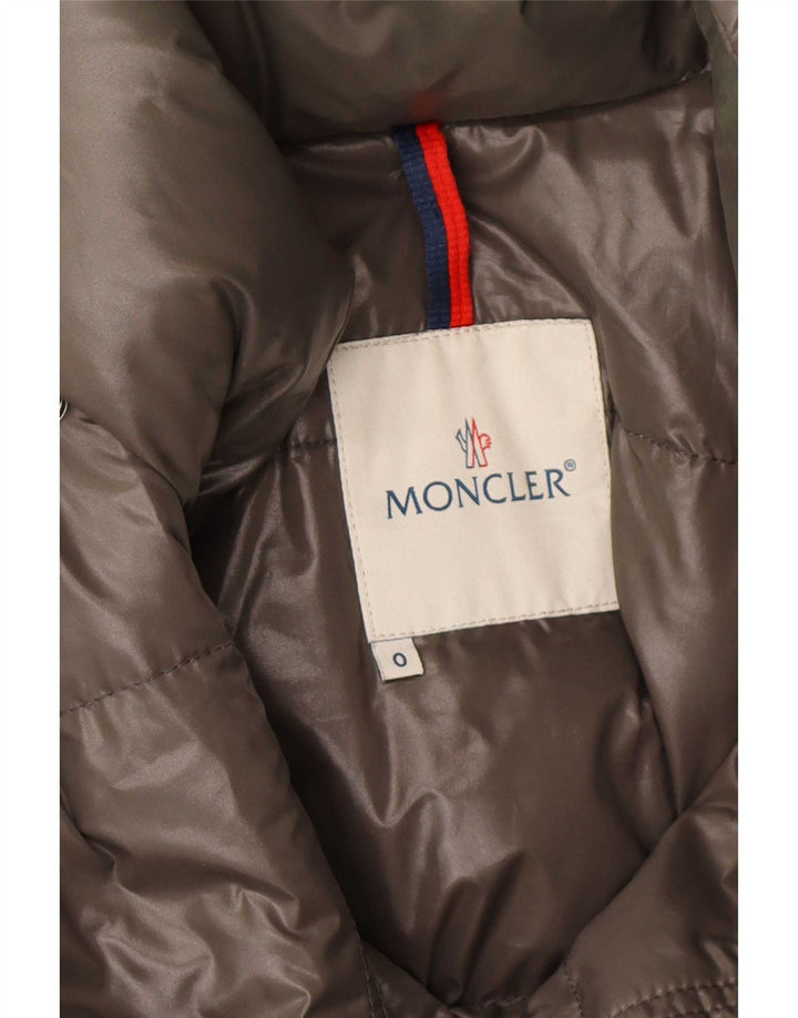 Moncler Herren-Jacke mit Kapuze, gepolstert, Größe 0, XS, Khaki, Polyamid