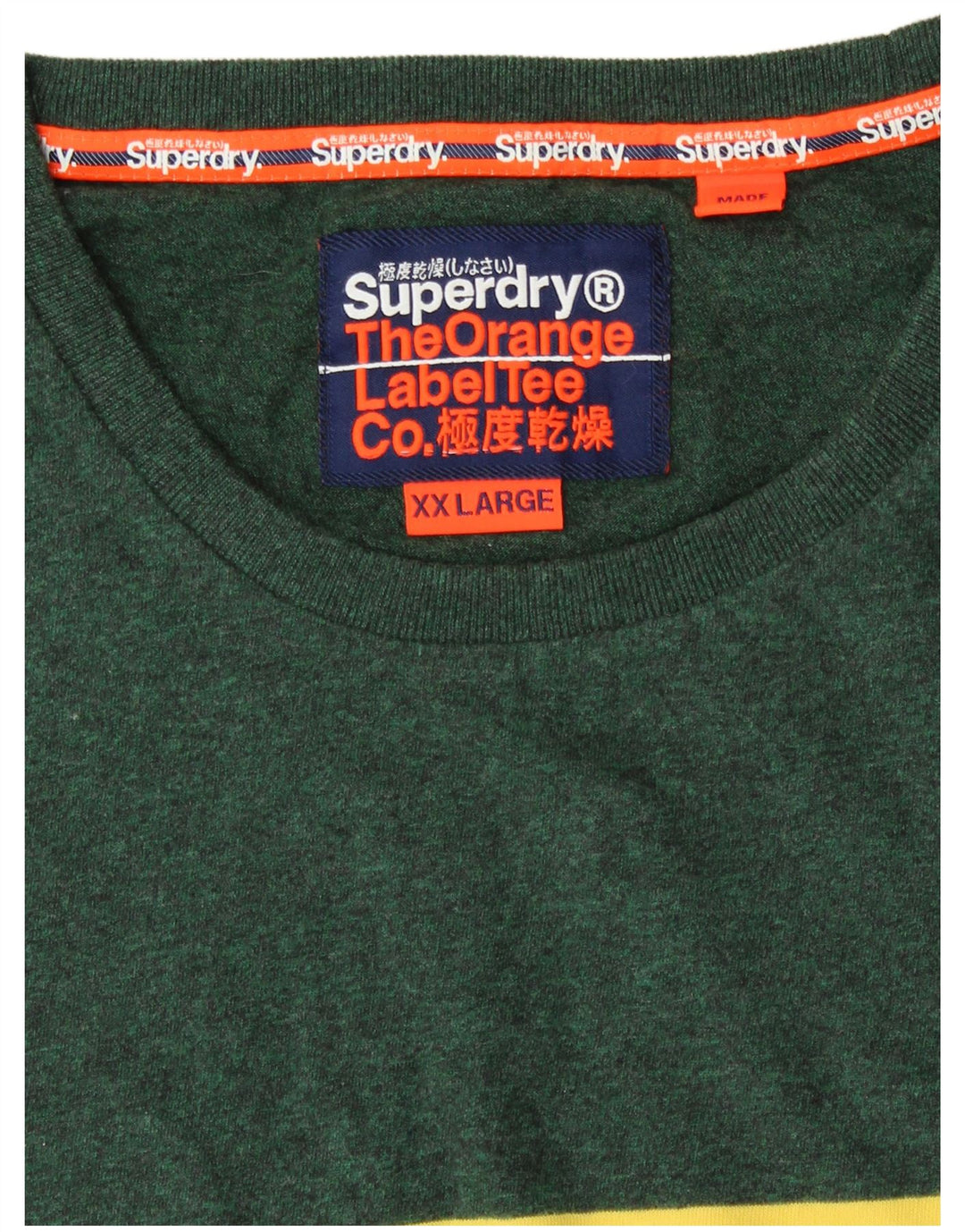 Superdry Herren-T-Shirt-Oberteil 2XL aus grauer Colourblock-Baumwolle