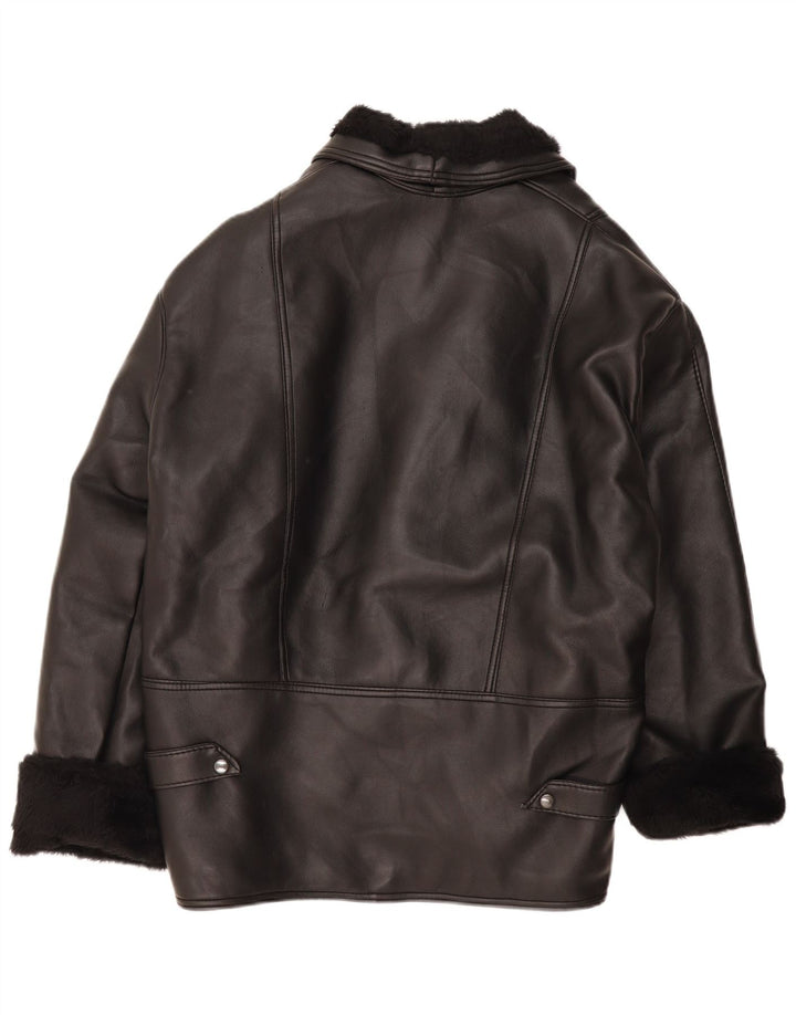 Vintage Herren Shearling Jacke IT 38 Medium Black Shearling