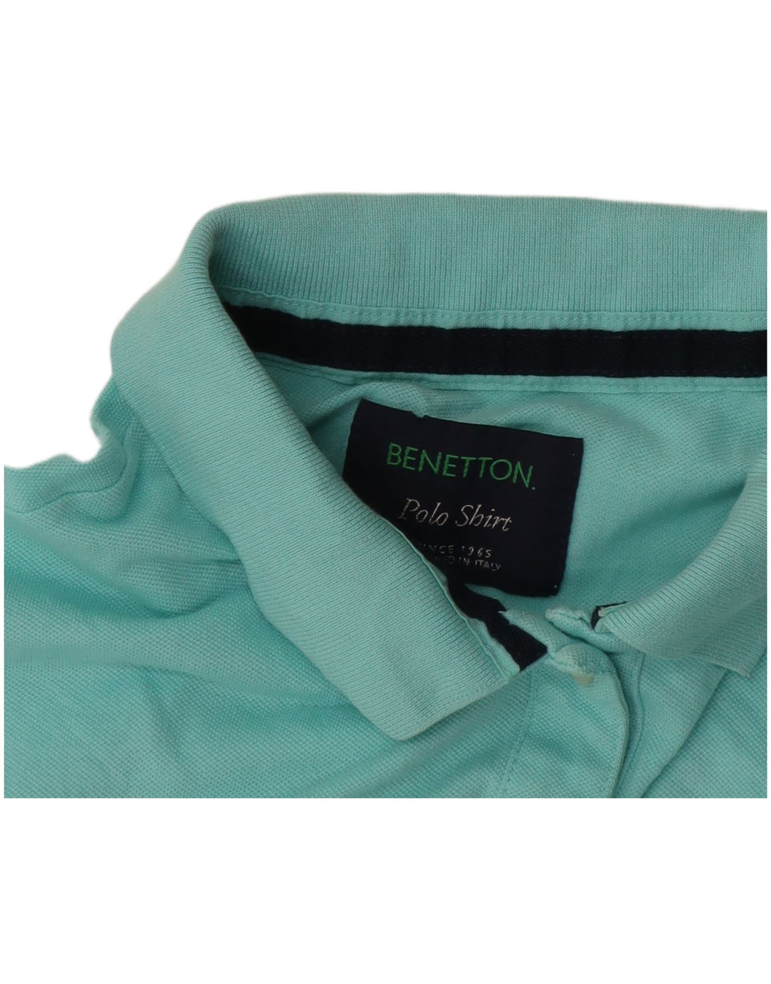Benetton Damen Poloshirt UK 16 Large Türkis