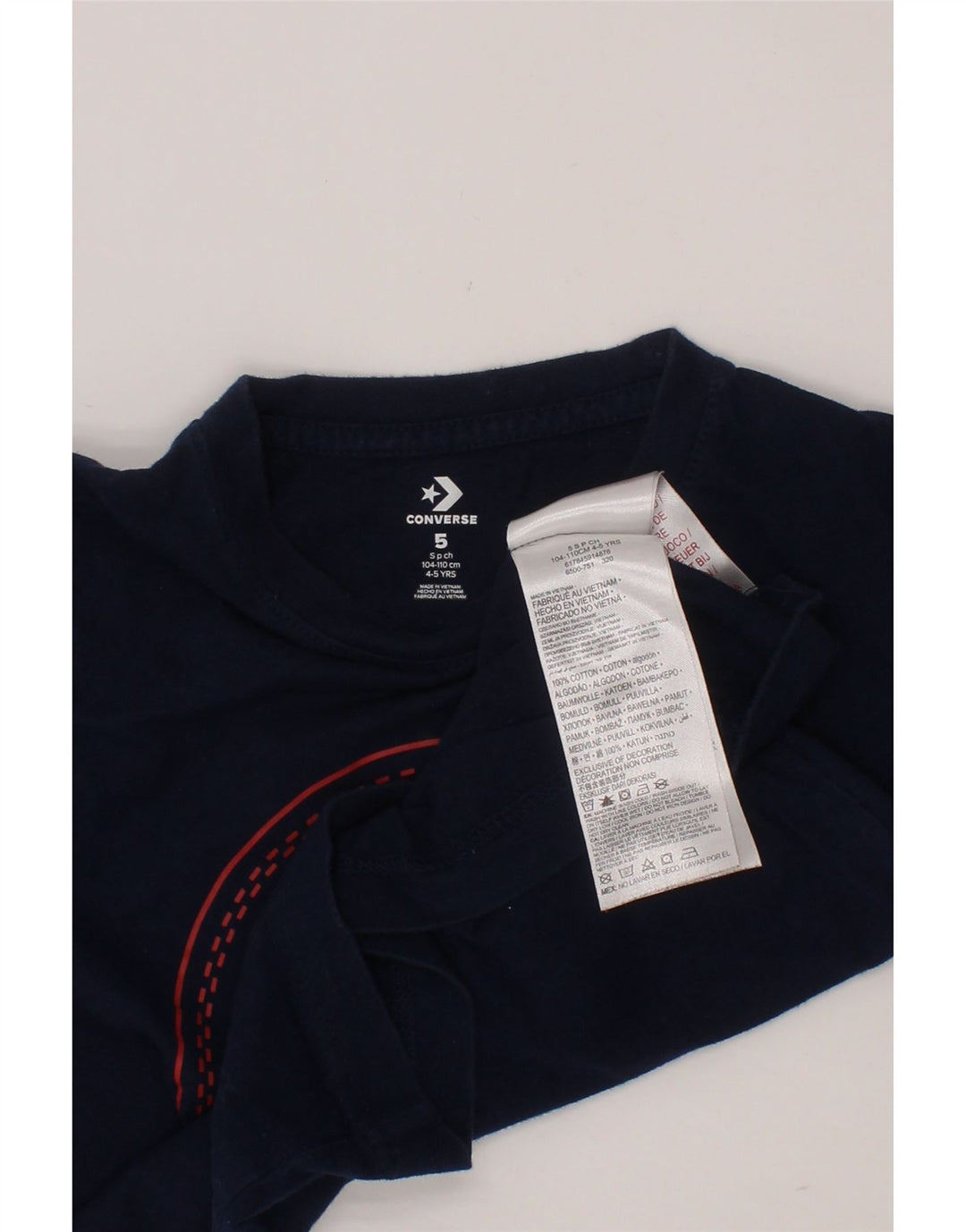 CONVERSE Jungen Chuck Taylor Graphic T-Shirt Top 4–5 Jahre Marineblaue Baumwolle