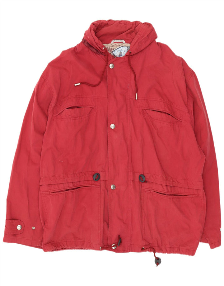 Wampum Herren-Utility-Jacke mit Kapuze, UK 40, Größe L, Rot, Polyamid