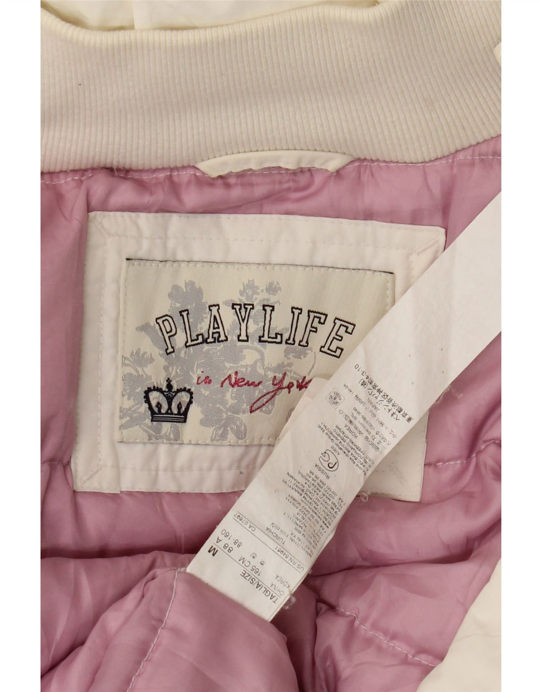 Playlife Wattierter Damenmantel mit Kapuze, UK 14, mittelweiße Baumwolle