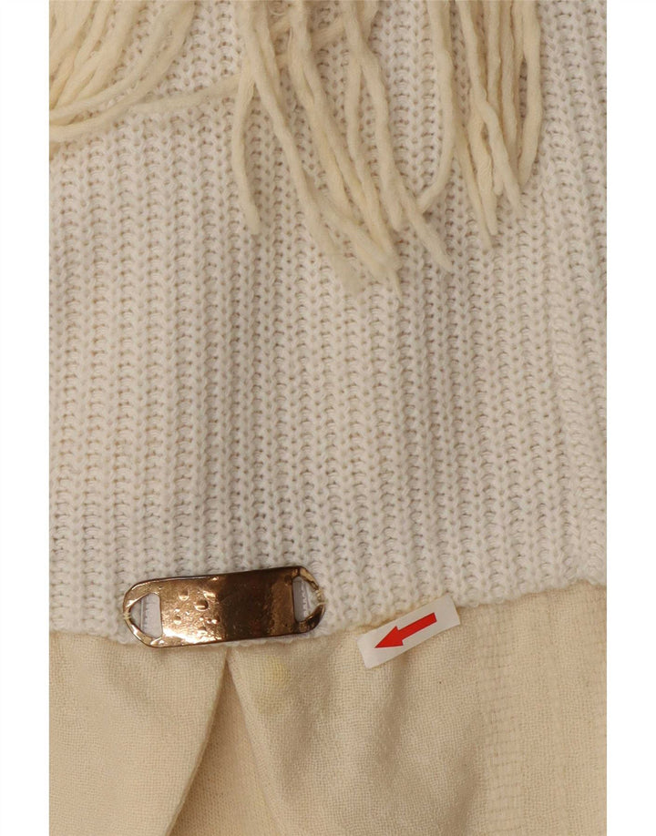 Outrage Ski-Strick-Blazer für Damen, UK 14, Mittel, gebrochenes Weiß, Farbblock