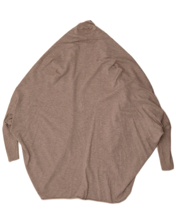 Zara Damen Longline Poncho Cardigan Pullover UK 14 Mittelgrau