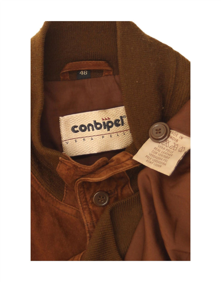 Conbipel Herren Wildleder Bomberjacke IT 48 Mittelbraunes Leder