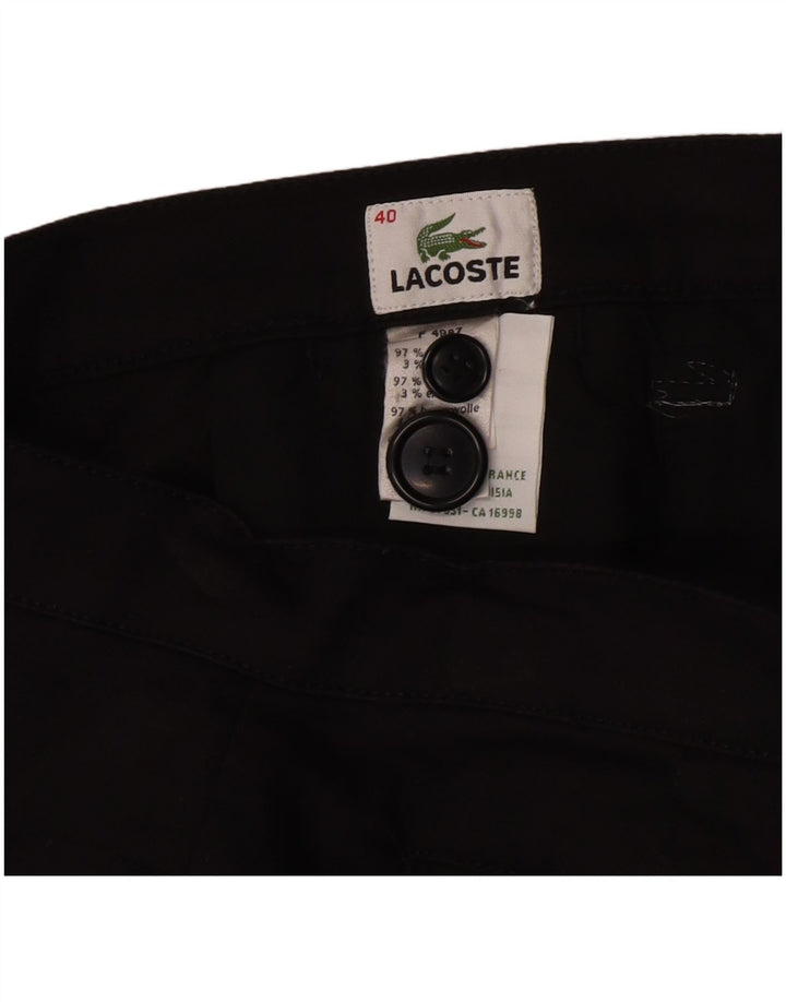 Lacoste Damen-Caprihose, Größe 44, mittelgroß, W30, L21, schwarze Baumwolle