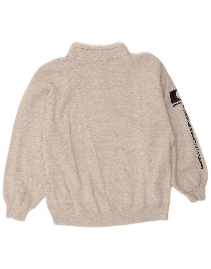 Jerzees Damen-Sweatshirt mit grafischem Reißverschluss am Hals, EU 46, XL, Grau meliert