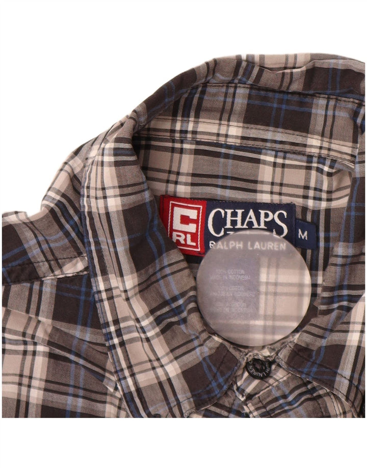 Chaps Ralph Lauren Herren-Flanellhemd aus mittelgrau karierter Baumwolle