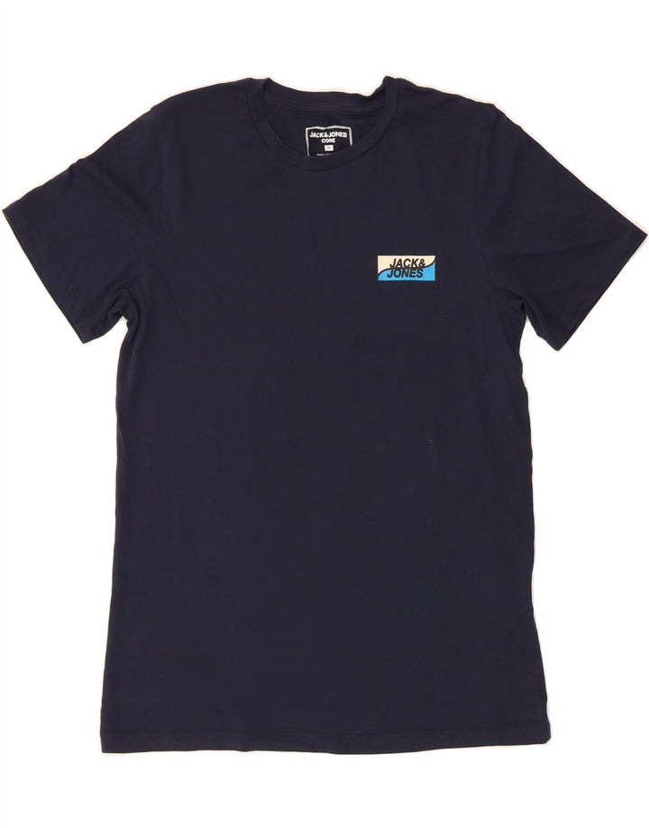 JACK & JONES Mens T-Shirt Top Medium Navy Blue Cotton Vintage Jack & Jones and Second-Hand Jack & Jones from Messina Hembry 