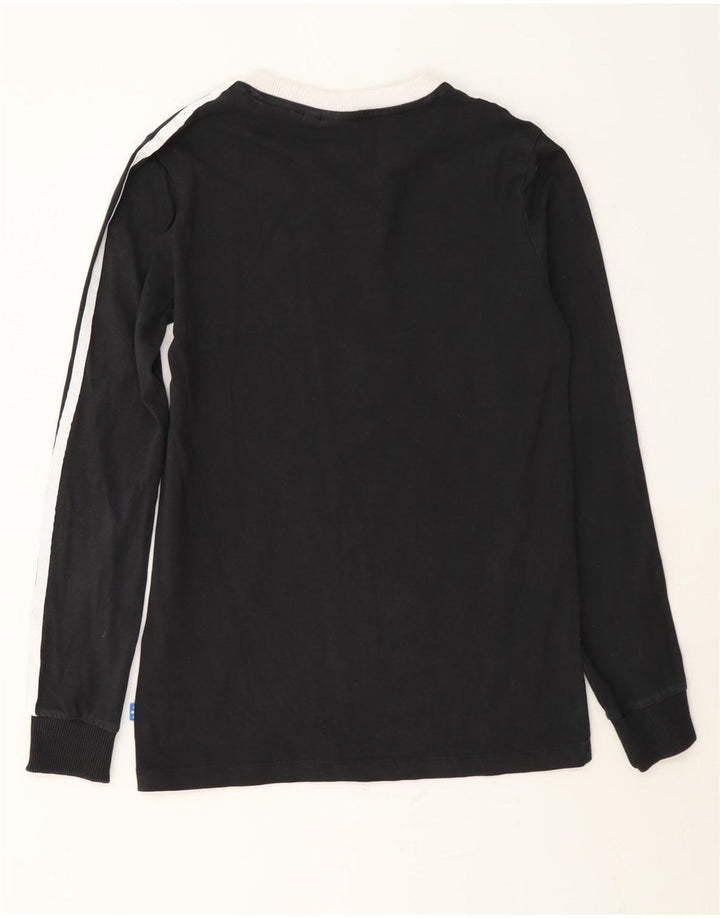 Adidas Damen Top Langarm UK 8 Small Schwarz Baumwolle