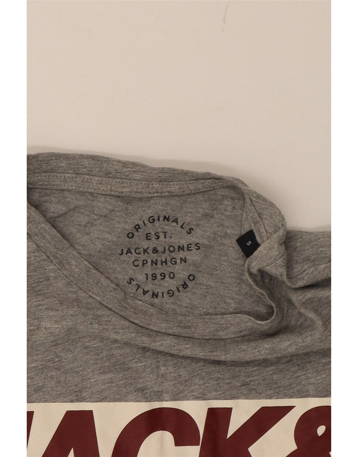 JACK & JONES Mens Graphic T-Shirt Top Small Grey Cotton Vintage Jack & Jones and Second-Hand Jack & Jones from Messina Hembry 