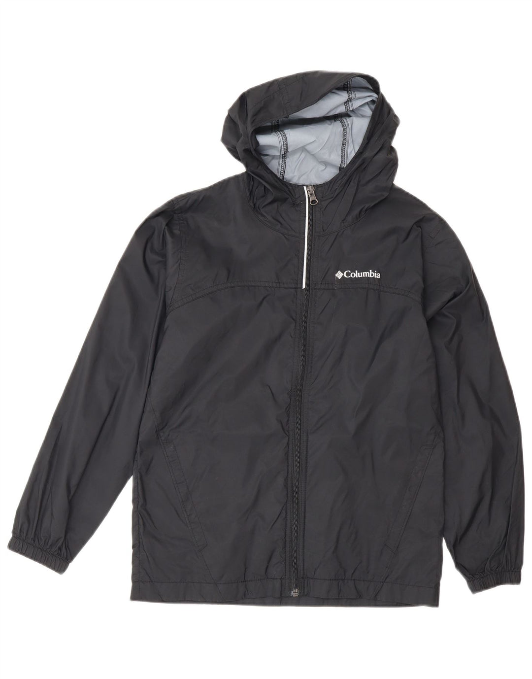 Columbia Jungen-Regenjacke mit Kapuze, 10–11 Jahre, mittelgroßes schwarzes Nylon