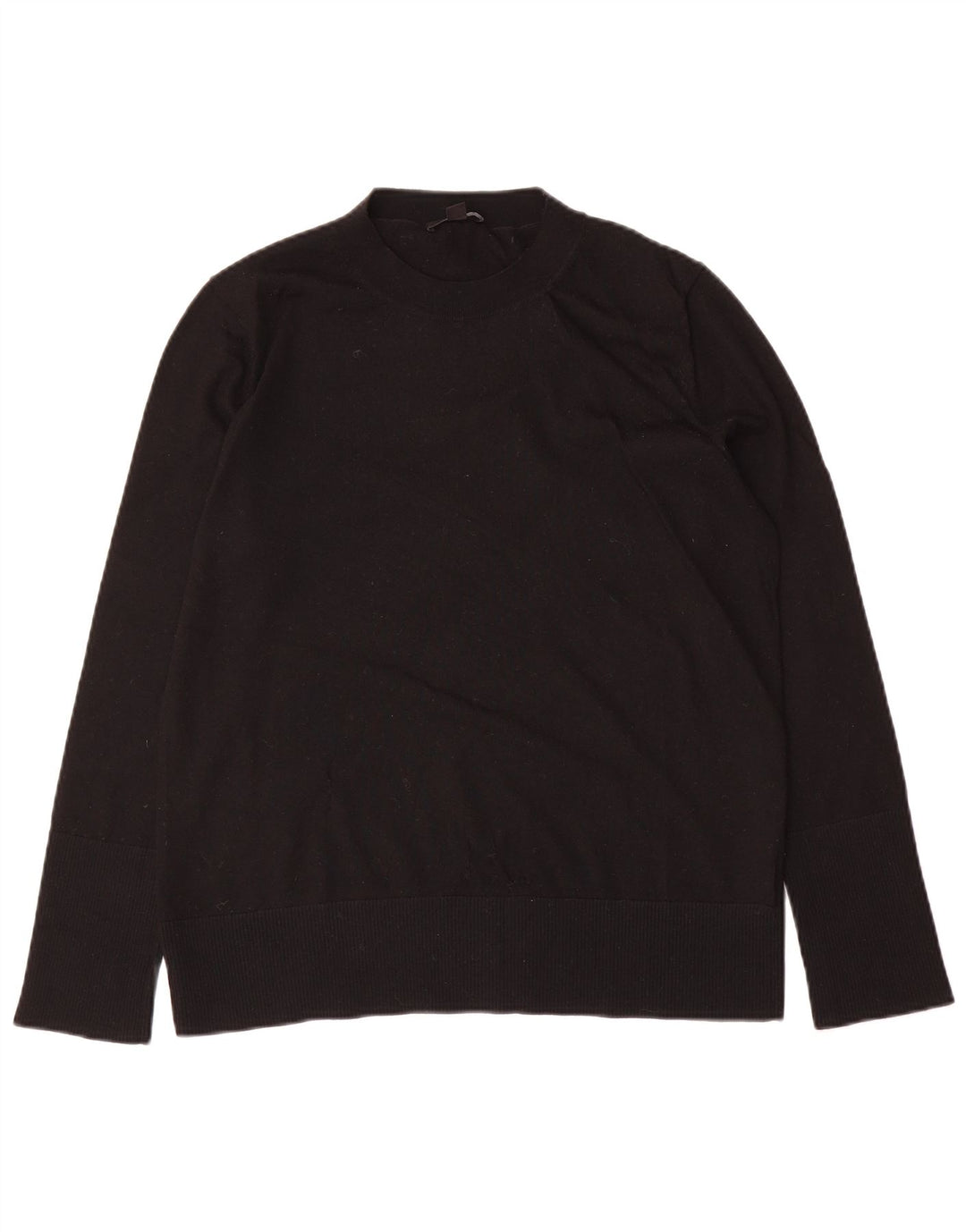 Cos Damen-Pullover, übergroß, Rundhalsausschnitt, Gr. 10, Größe S, schwarze Wolle