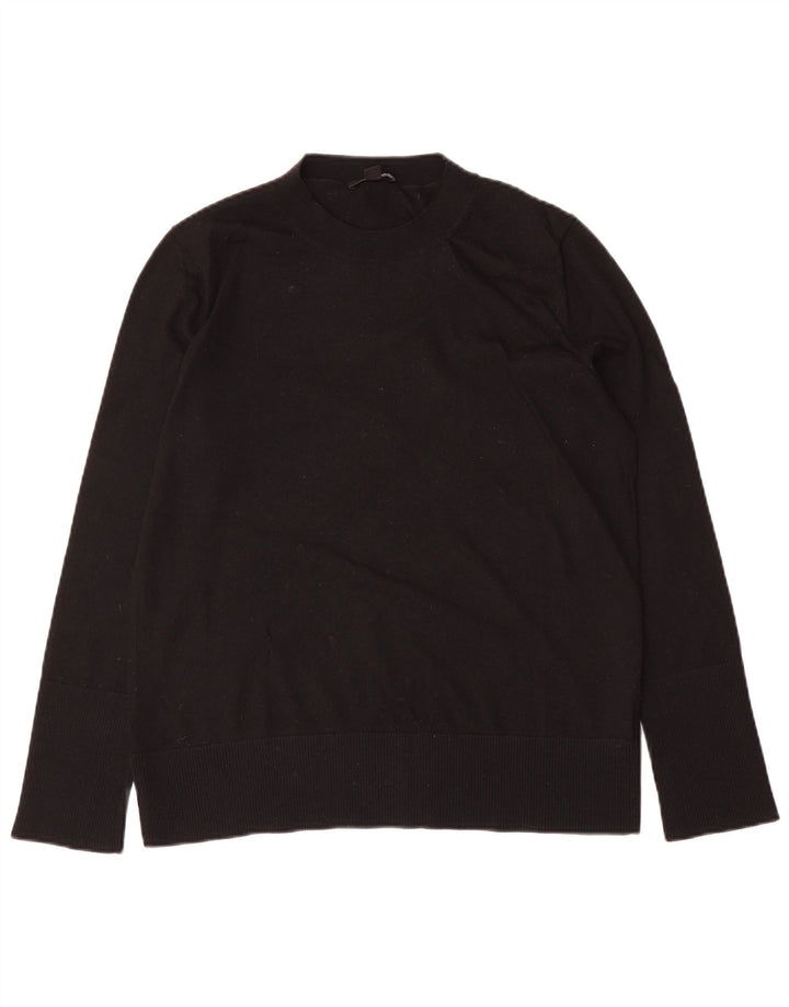 Cos Damen-Pullover, übergroß, Rundhalsausschnitt, Gr. 10, Größe S, schwarze Wolle