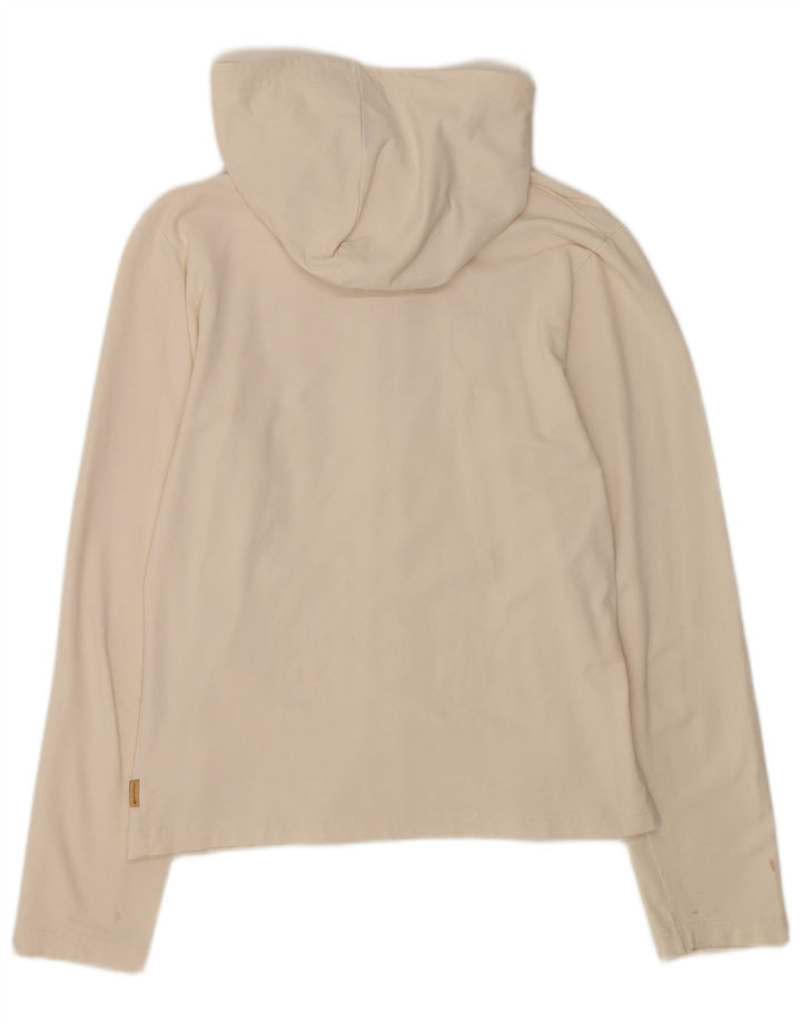 Champion Womens Zip Hoodie Pullover UK 14 Large Weiß Polyamid