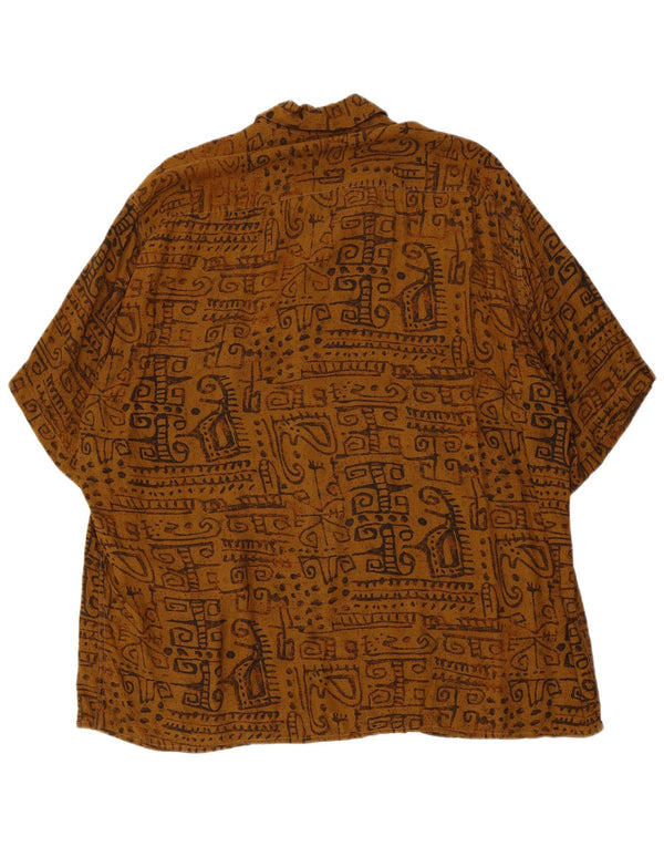 Ingram Herren-Kurzarmhemd mit abstraktem Muster, Größe 43 17 XL, braune Viskose