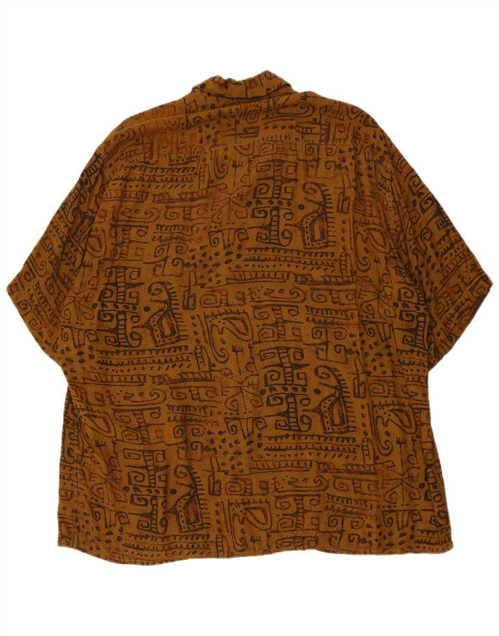 Ingram Herren-Kurzarmhemd mit abstraktem Muster, Größe 43 17 XL, braune Viskose